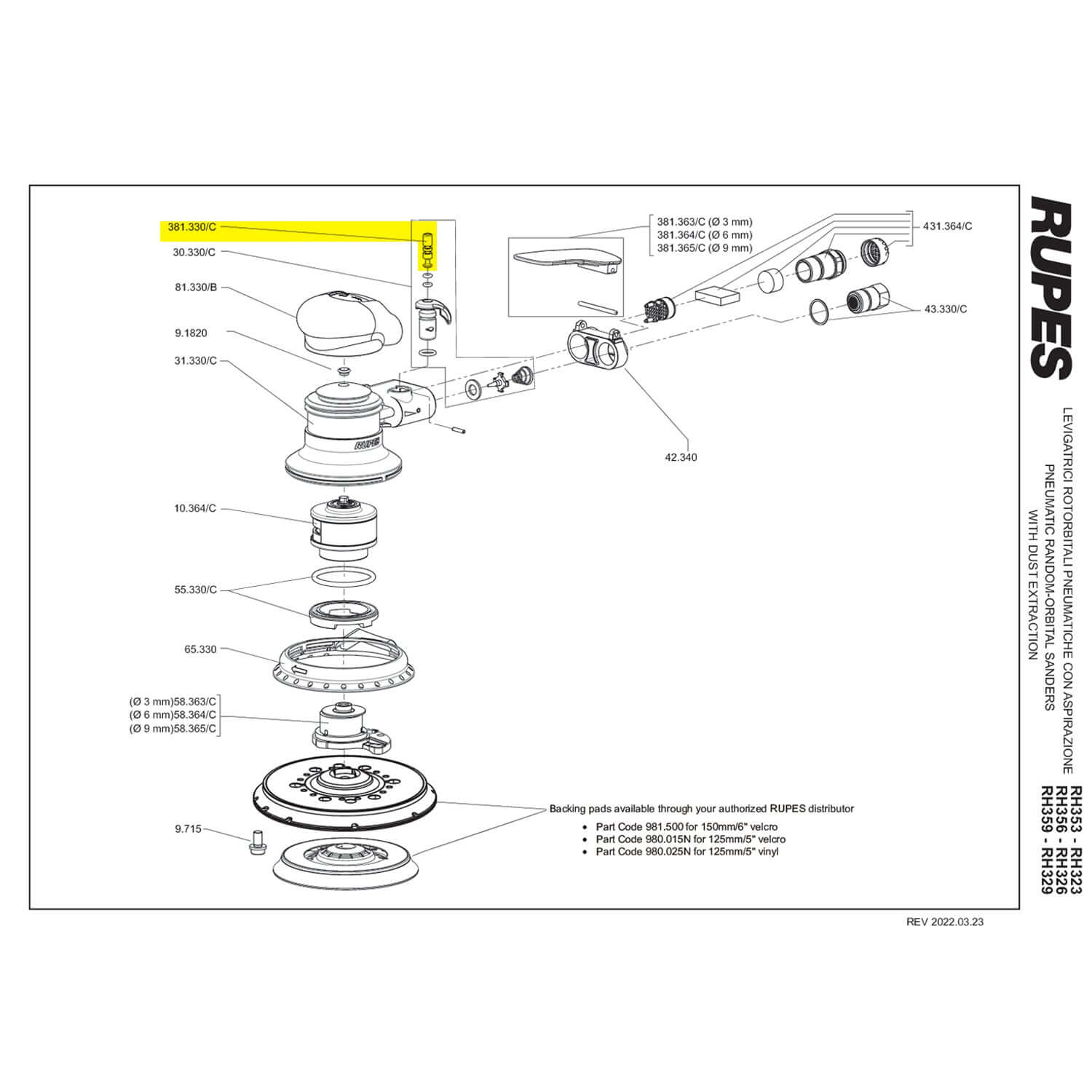 rupes skorpio speed regulator parts guide