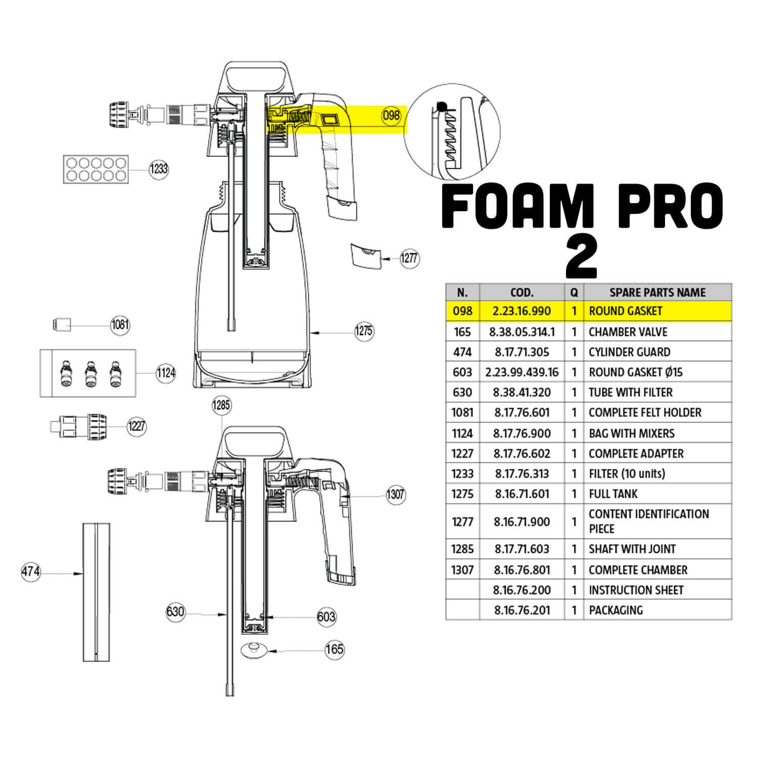 rubber gasket part guide for ik foamer