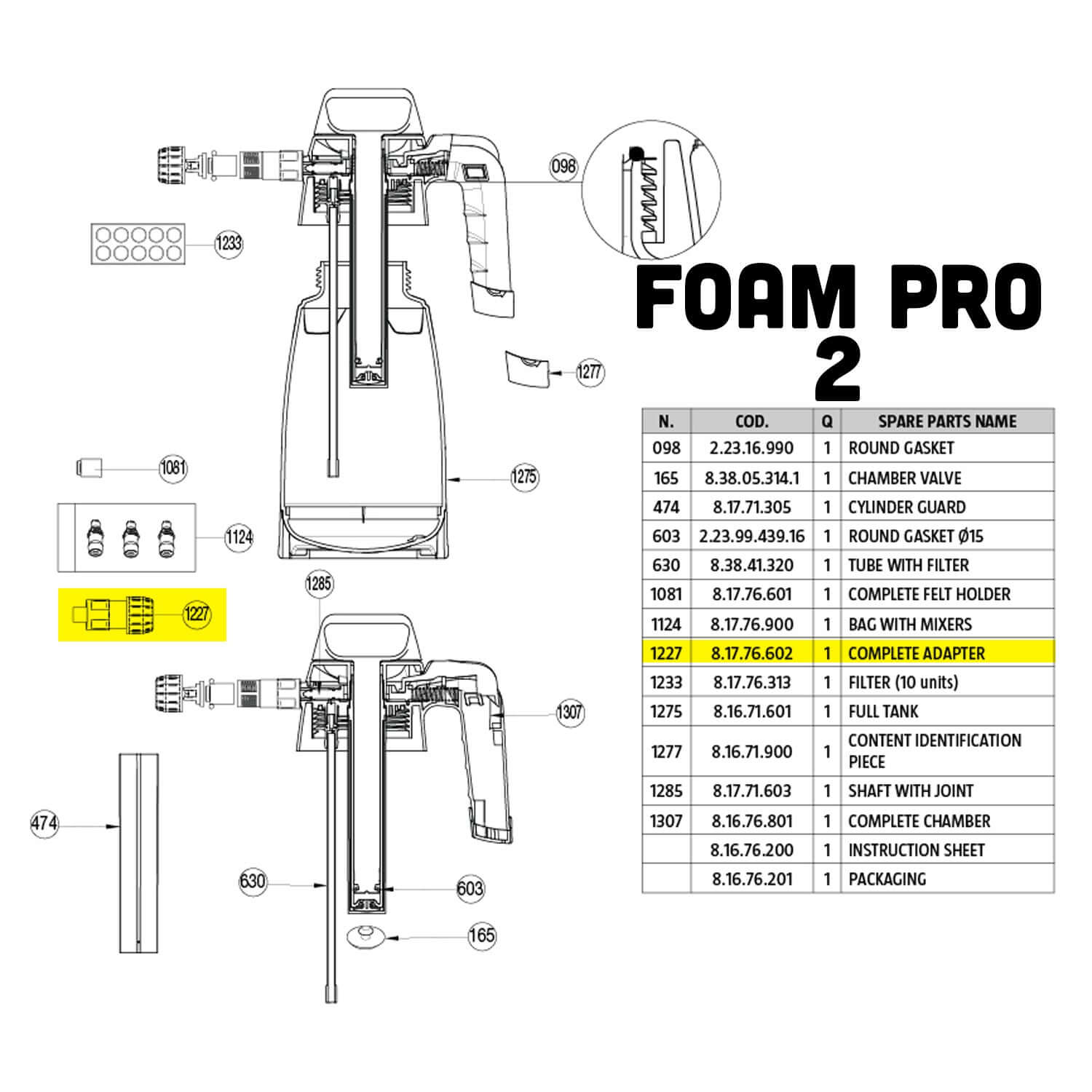 Foam pro 2 nozzle adapter part guide