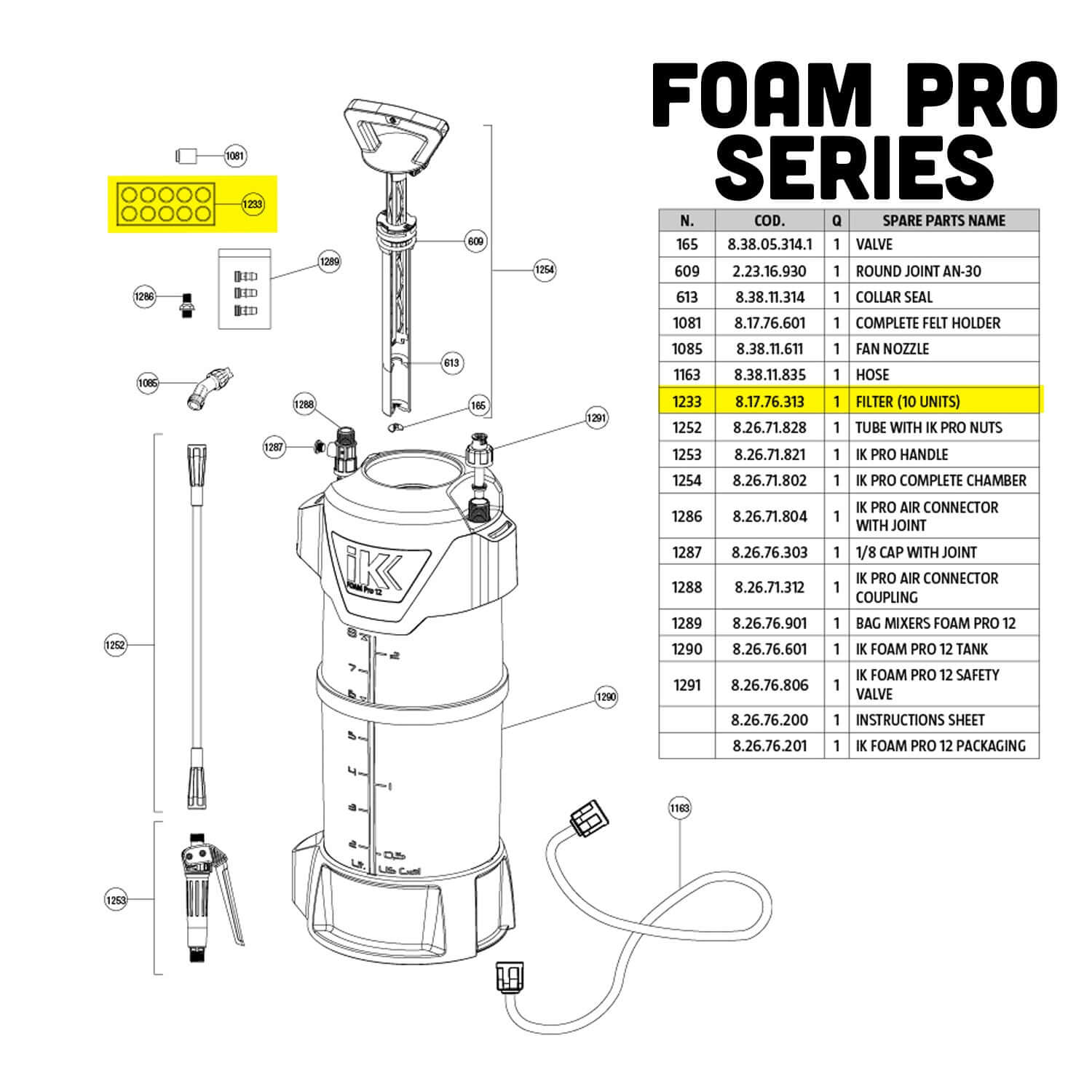 felt filter part guide foam pro 2