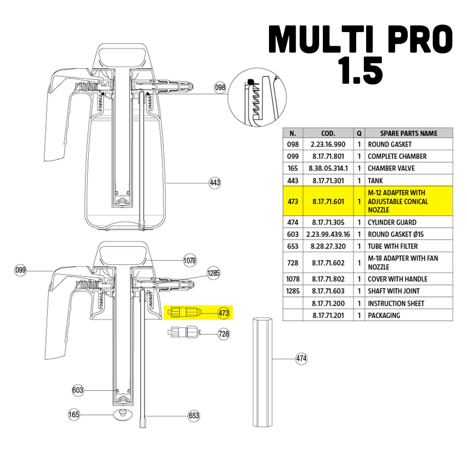 473 adapter parts guide
