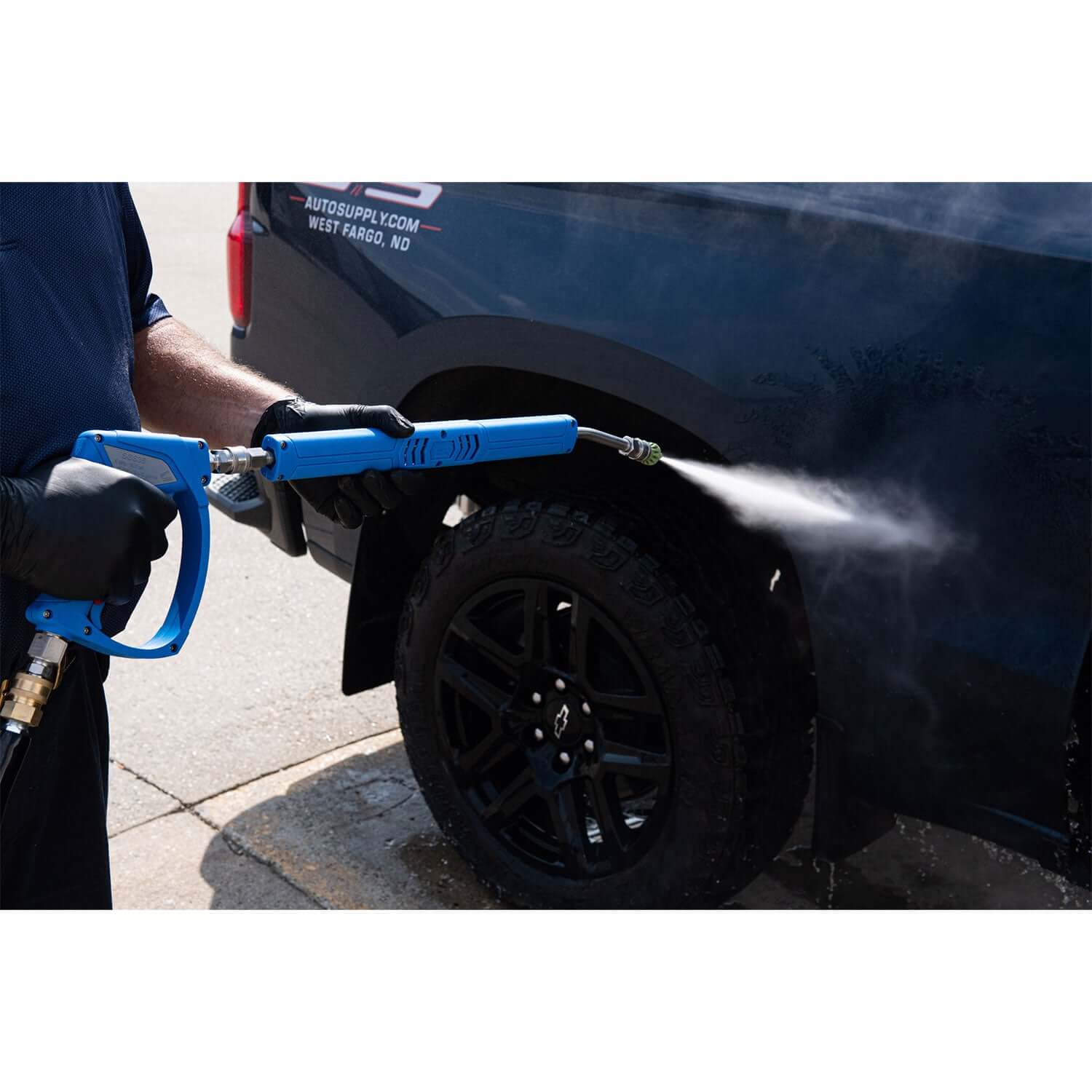 light blue pressure washer