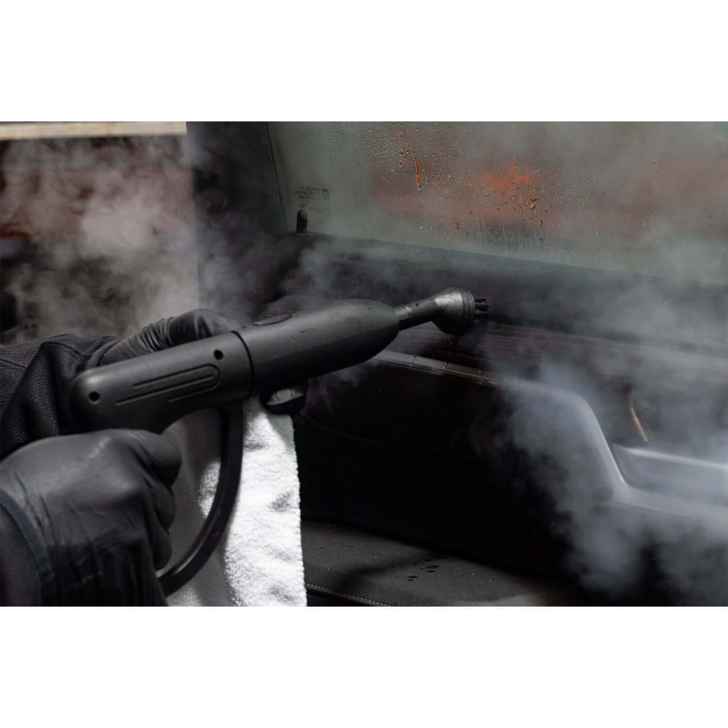 steam clean a car door