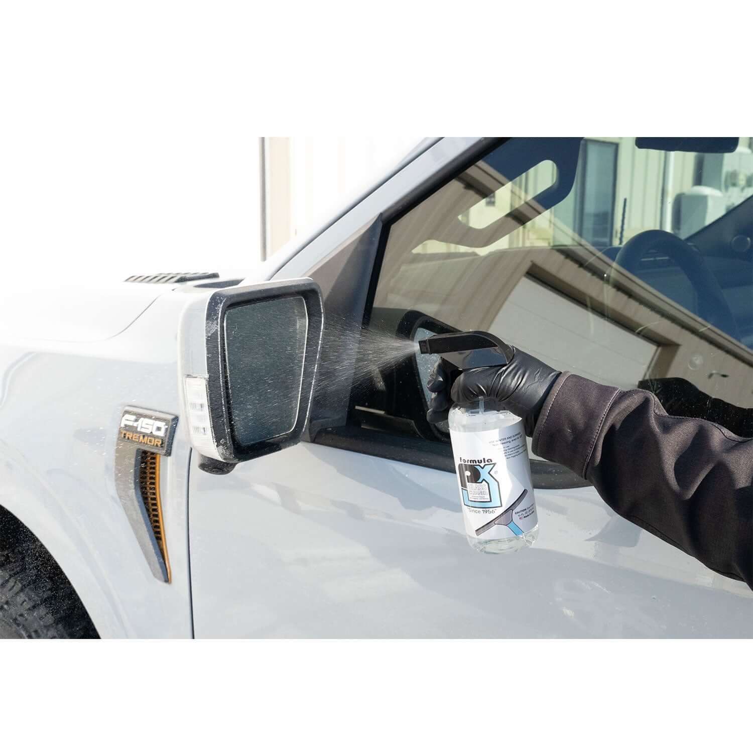 px glass cleaner on mirrors