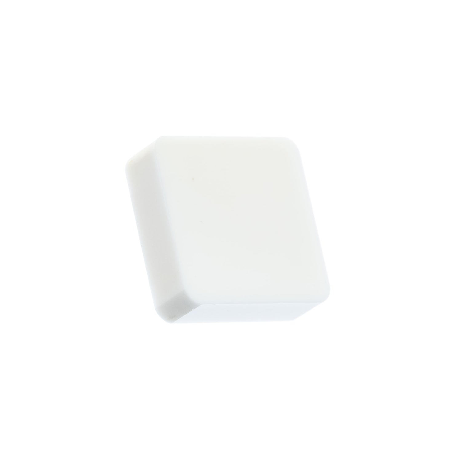 White ceramic square denibbing blade on a white background