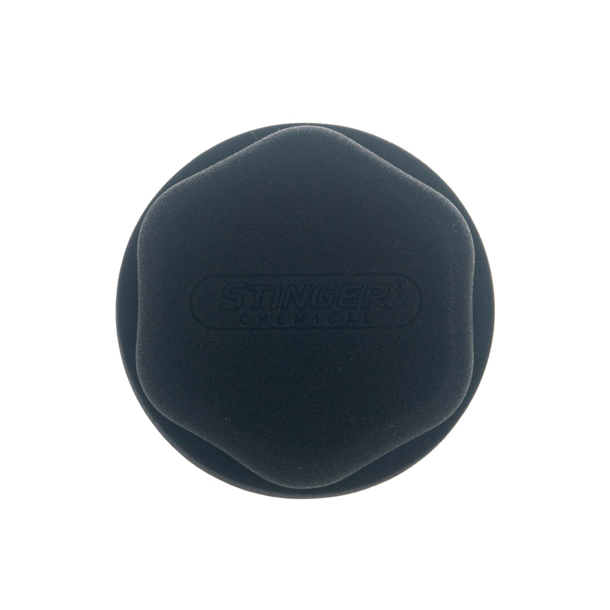 Contoured grip back of the Stinger hex pad tire applicator with an embossed Stinger logo