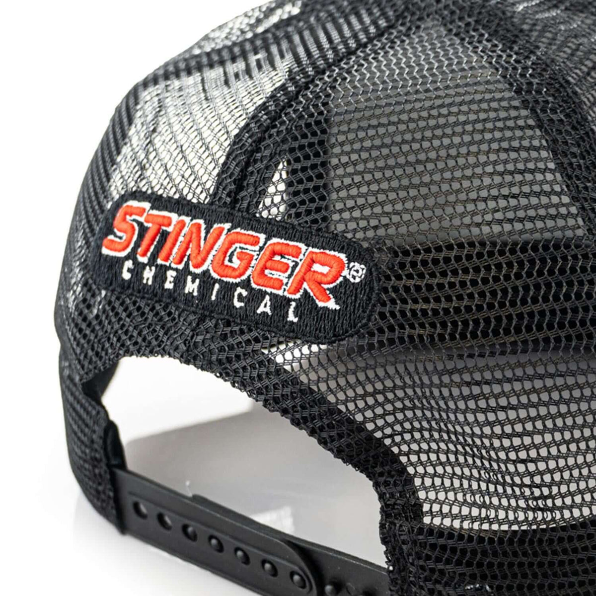 Stinger Bee logo hat backside on a white background