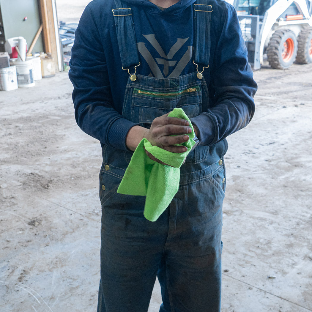 Dylan Lund with Lime Green Towel