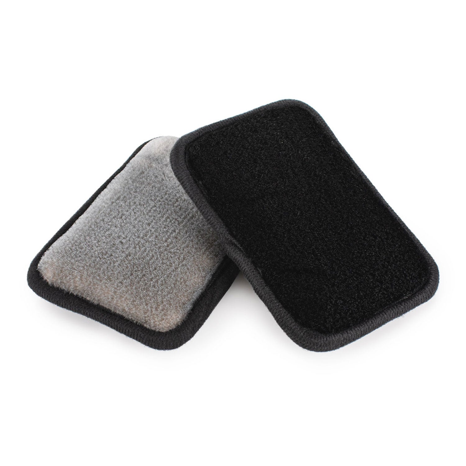 Two Interior Scrubbers, one gray and one black, on a white background