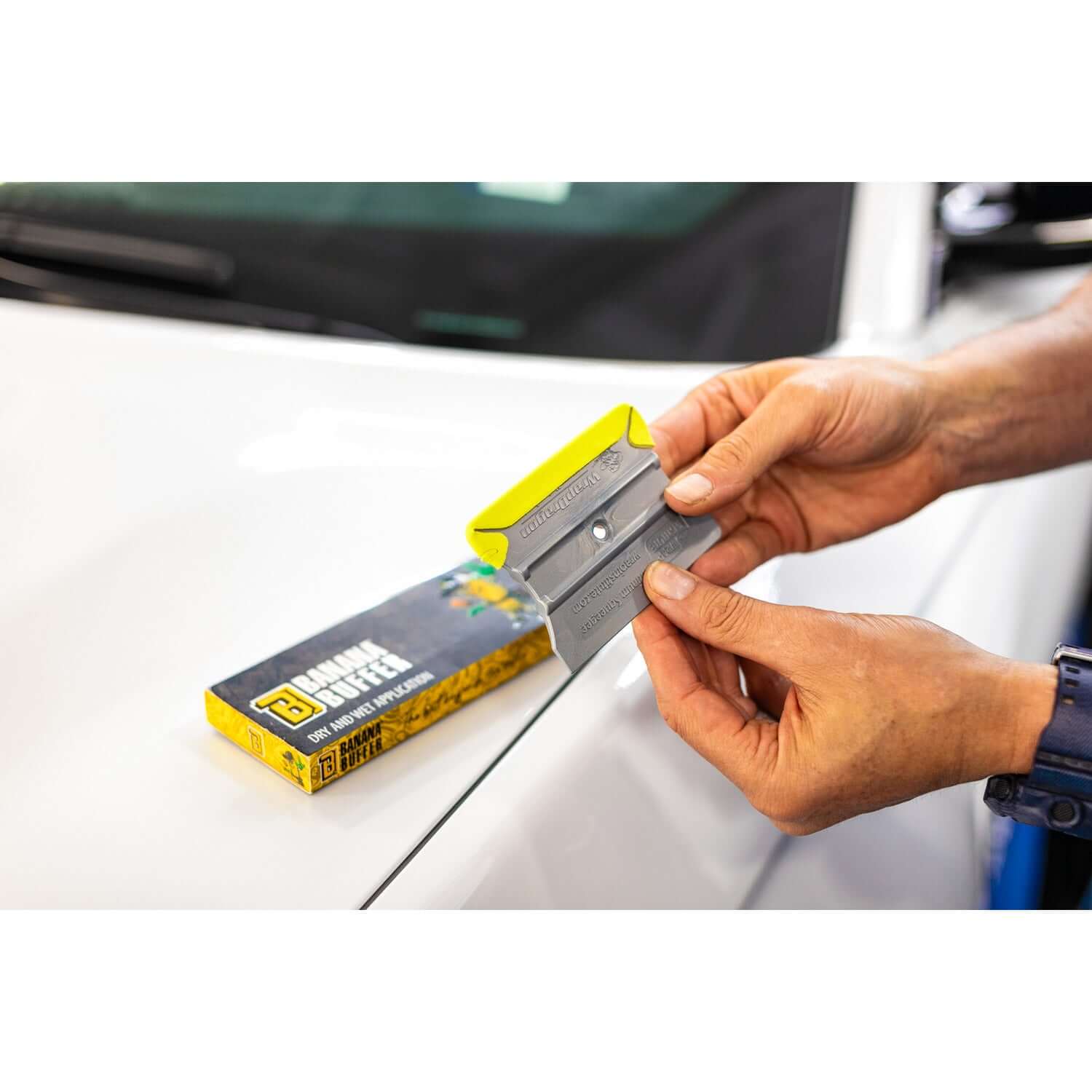 squeegee buffer application