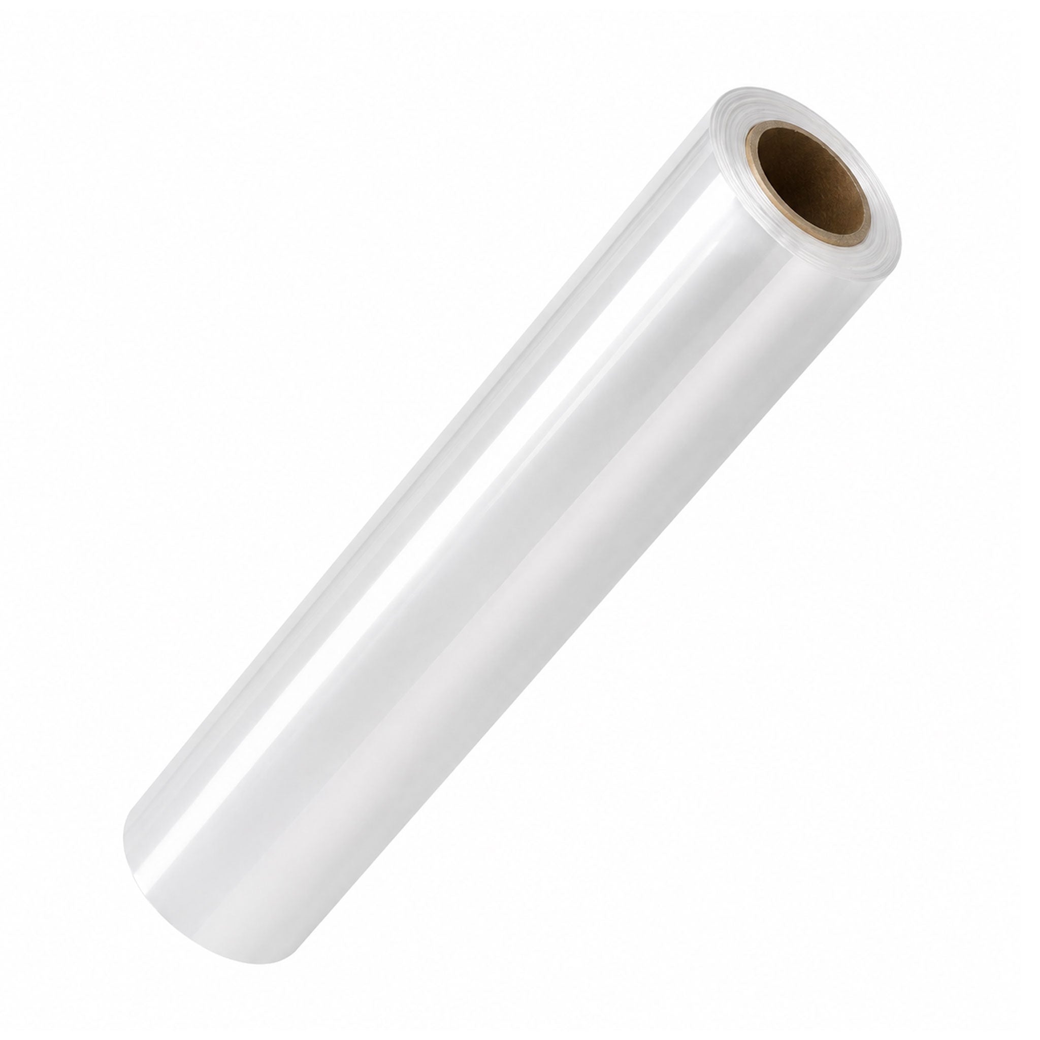 A roll of clear plastic PPF, shown diagonally on a plain white background.
