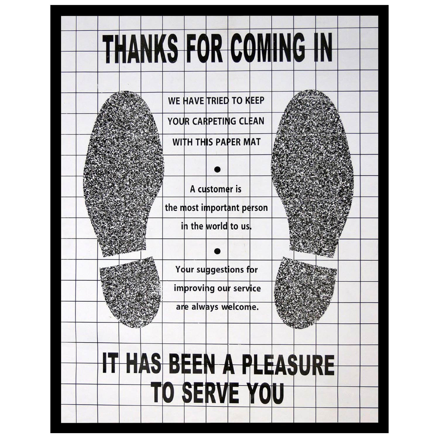 500-count box of Plastic Coated Floor Mats