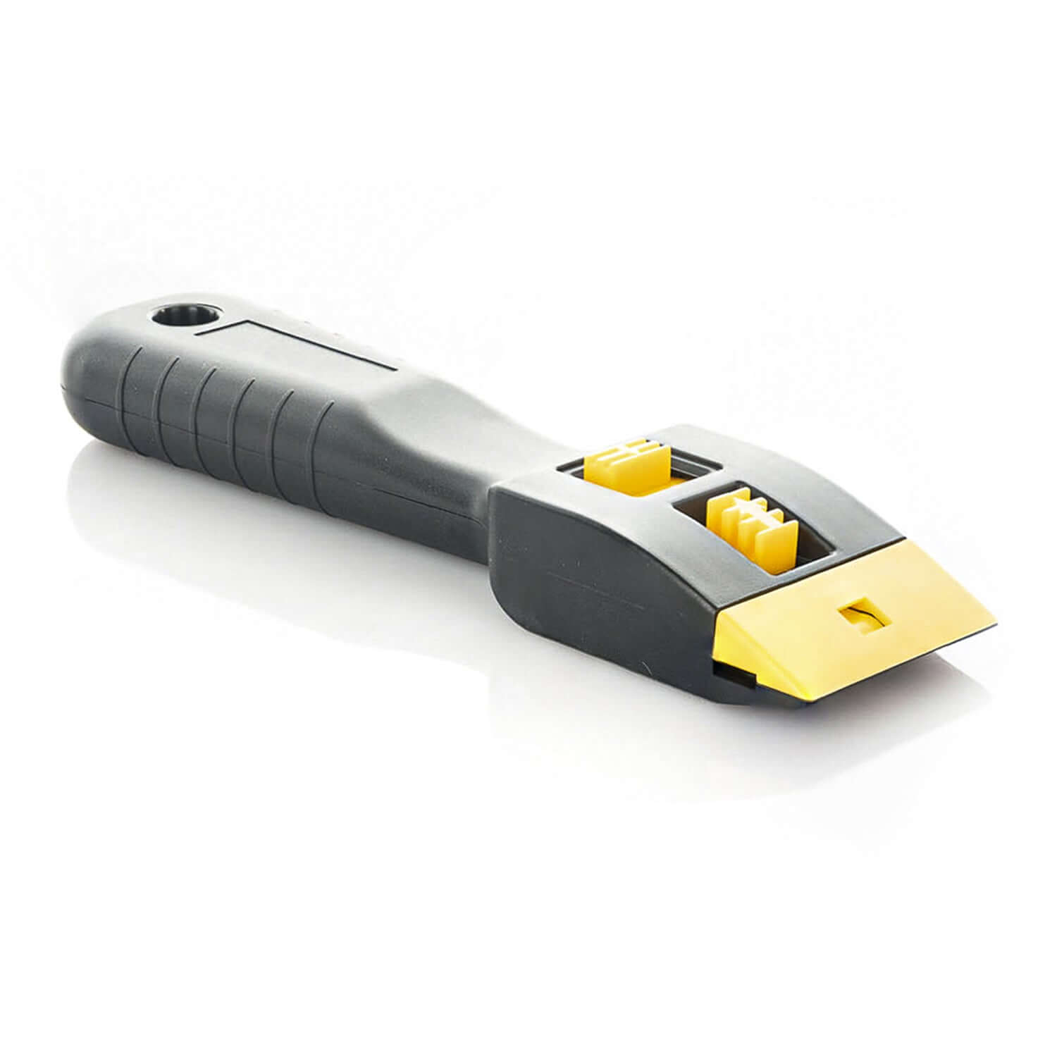 retractable plastic black and yellow scraper