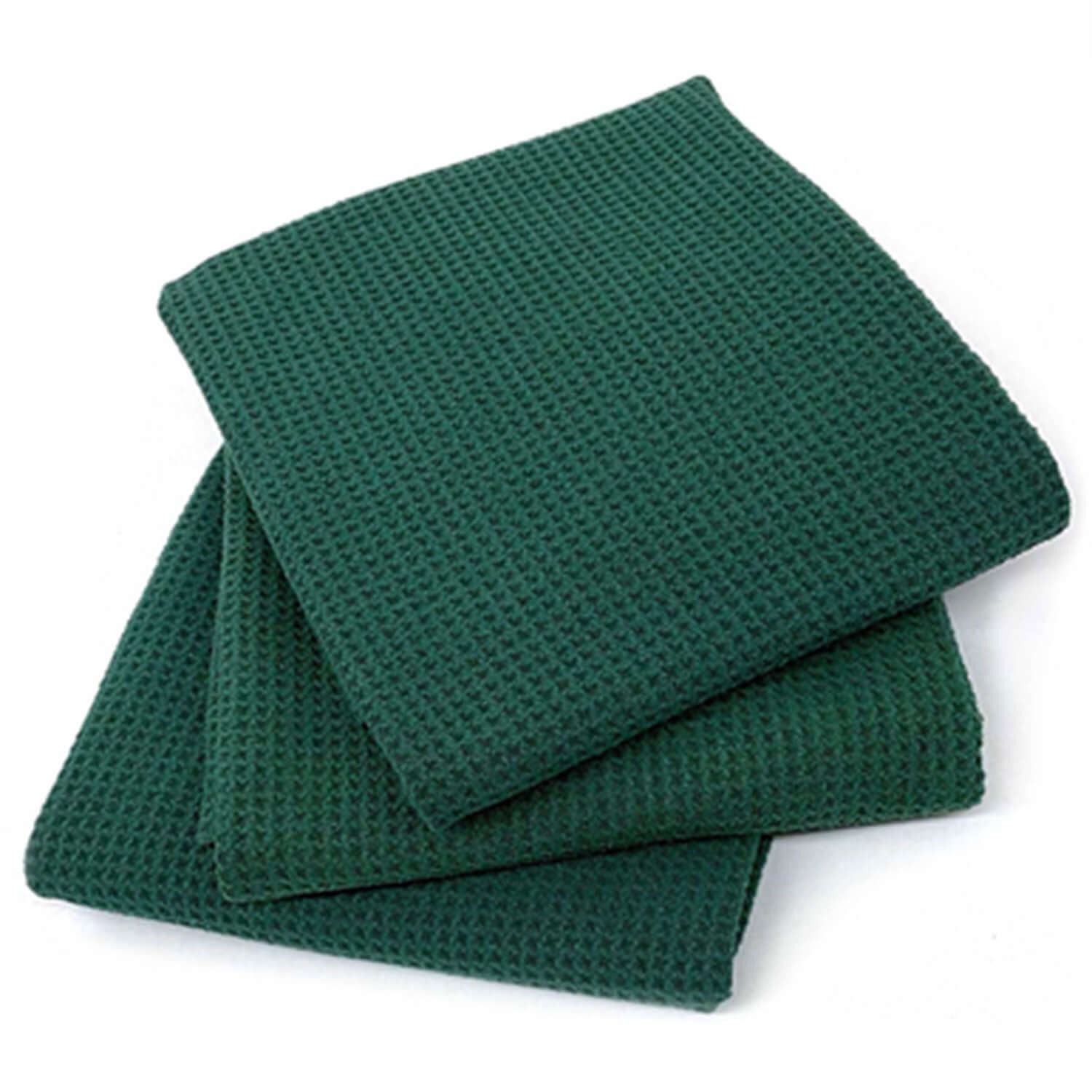 dark green waffle weave drying towels
