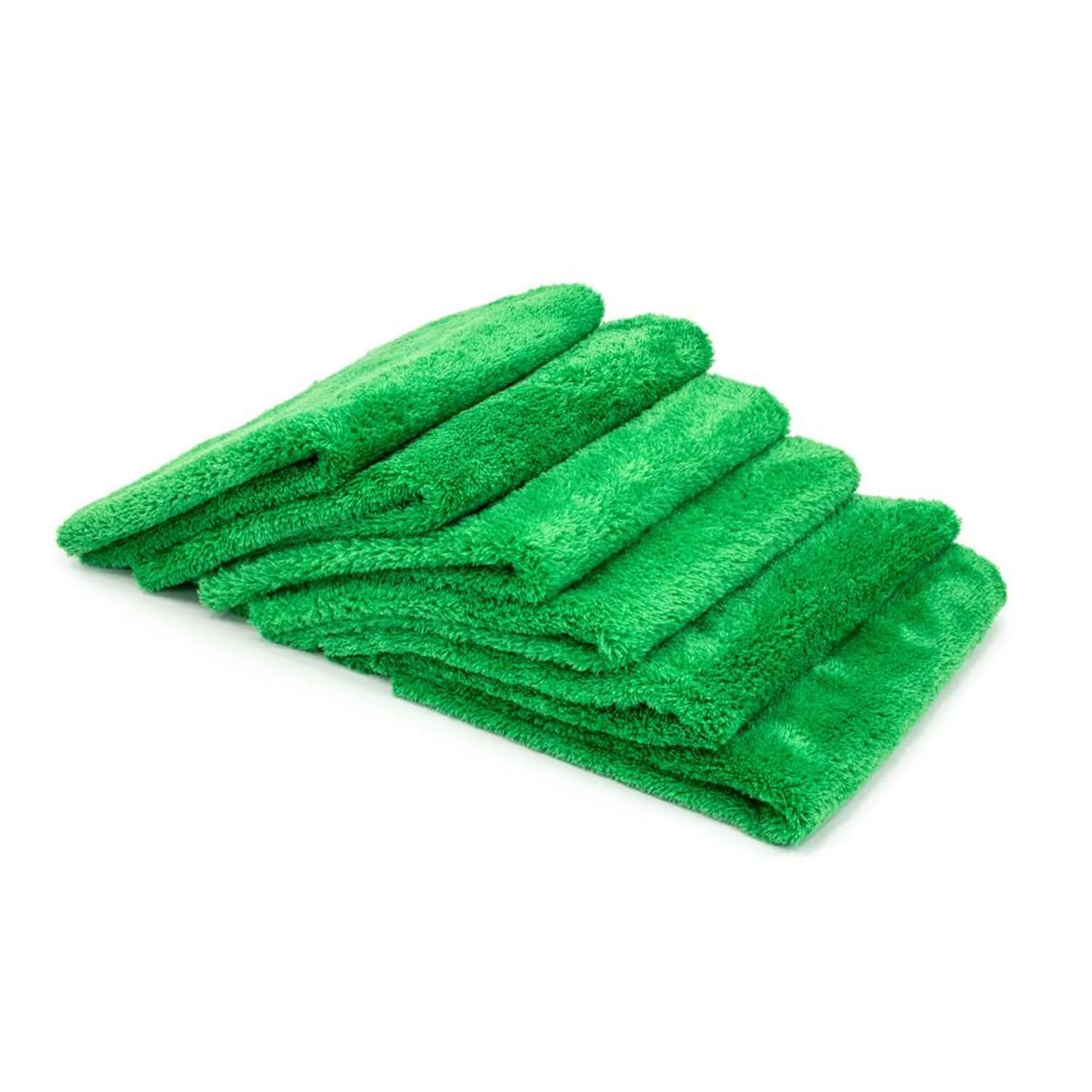 green ultra plush korean microfiber edgeless drying towels