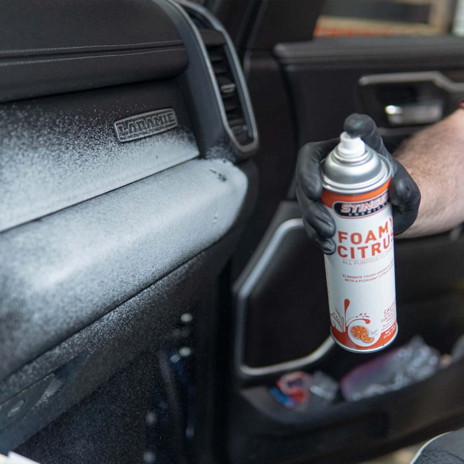 foamy citrus all purpose aerosol in use