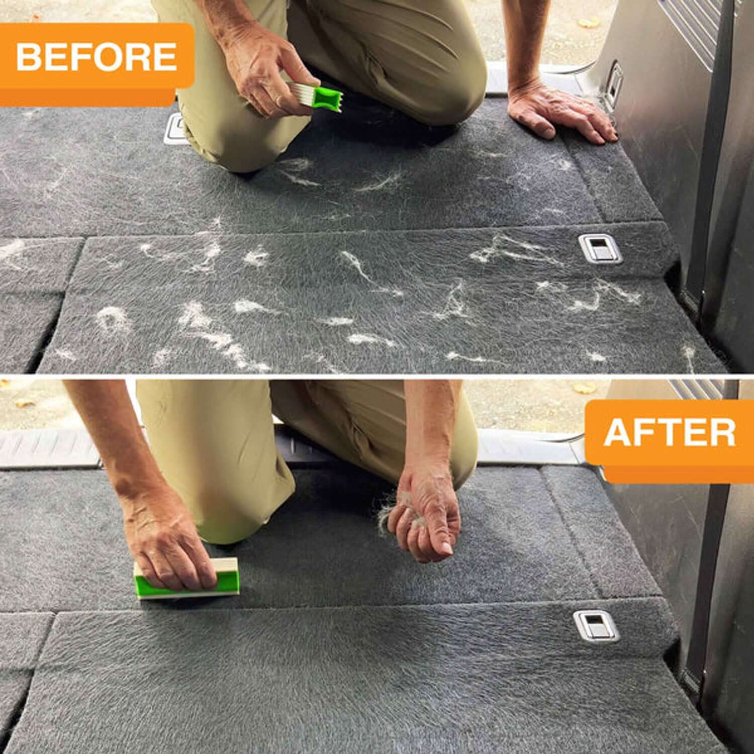furdozer pro rubber pet hair removal before and after