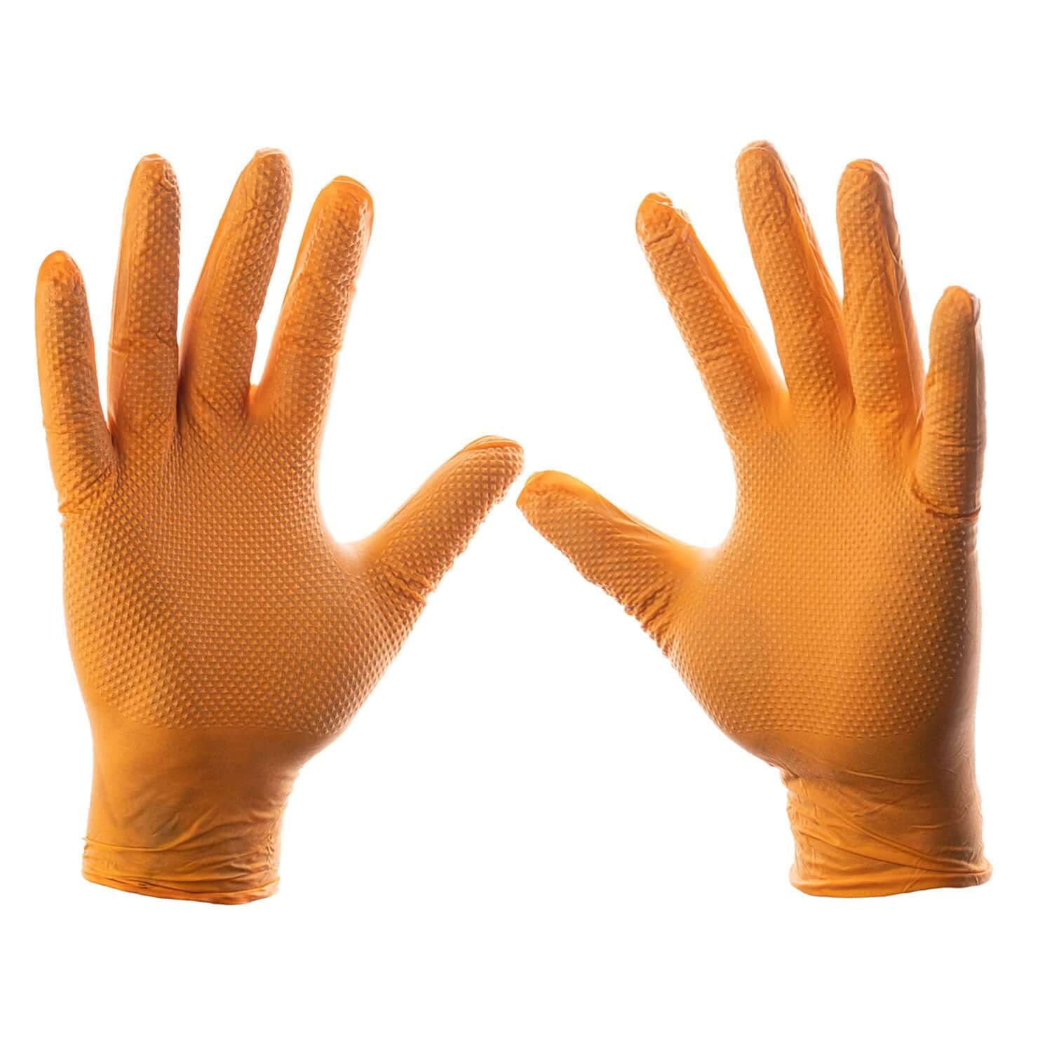 orange textured gloves