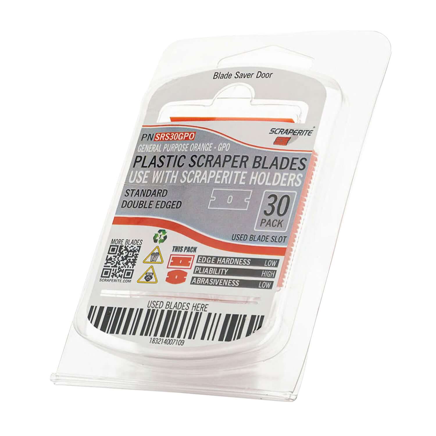 scraperite straight plastic razor blades general purpose orange