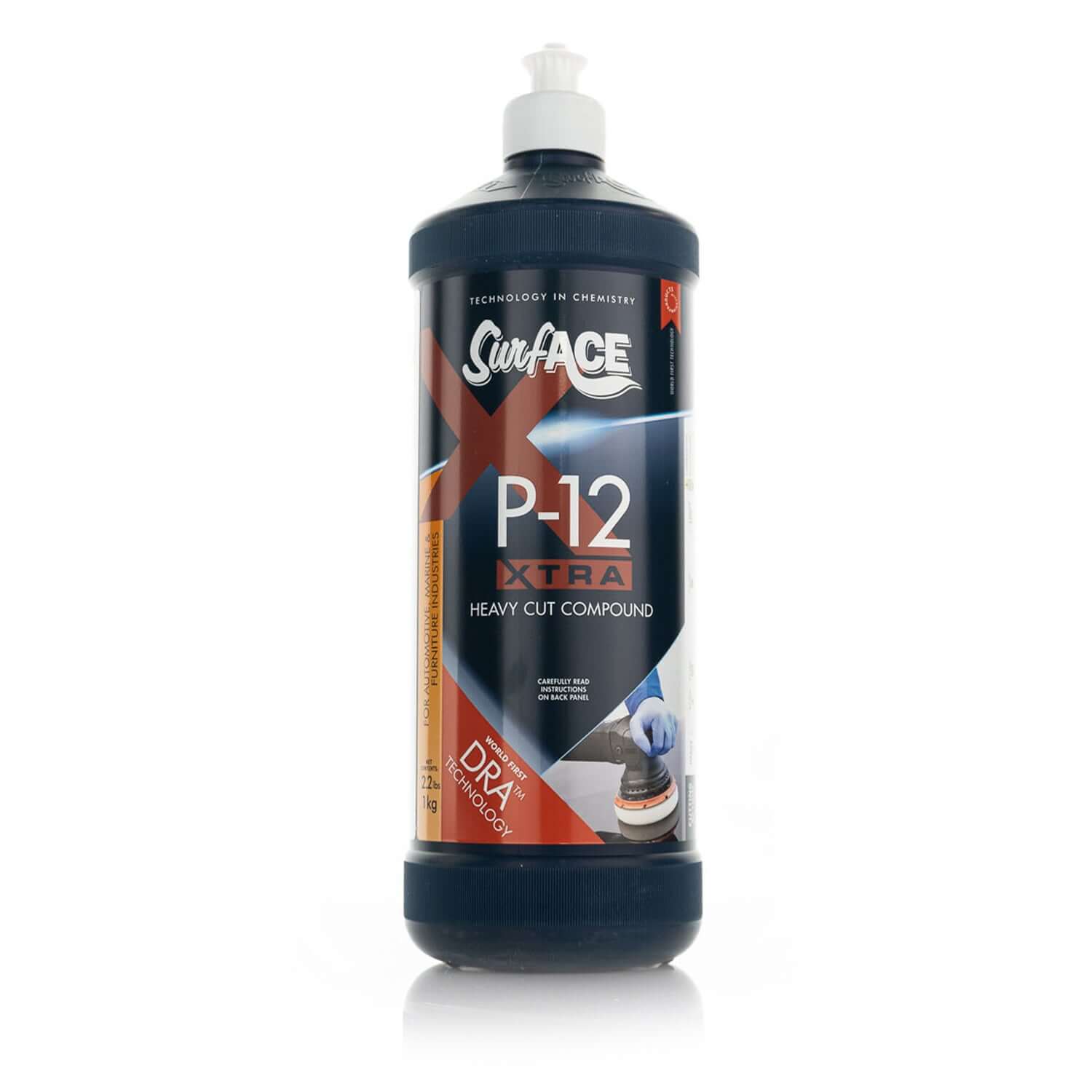 surface p12 xtra heavy cutting compound quart bottle