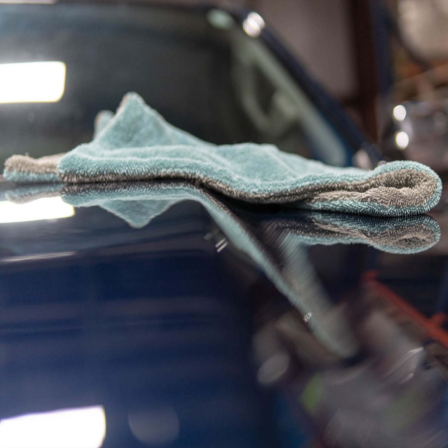 the liquid8r drying towel on vehicle on car