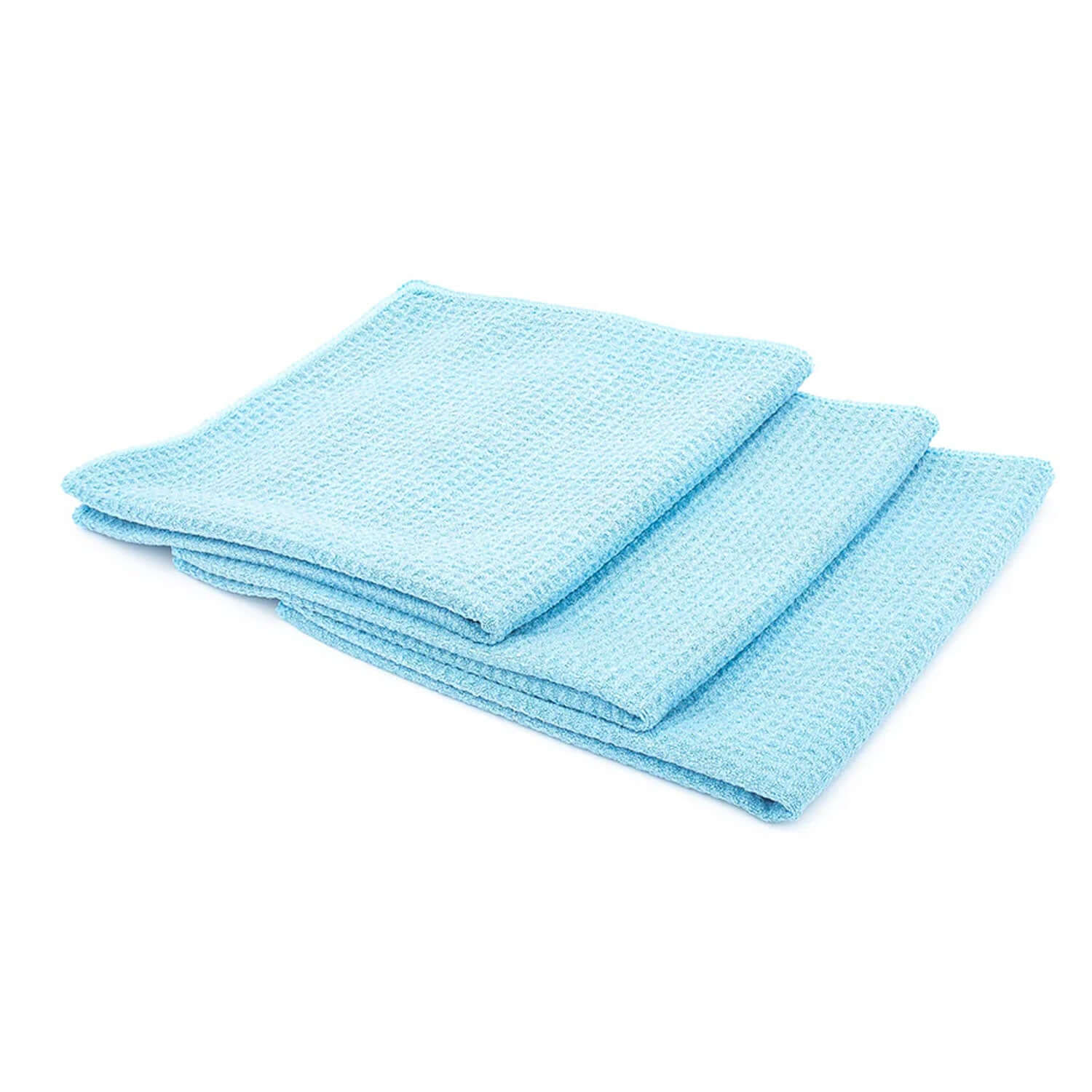 3-pack light blue waffle towels