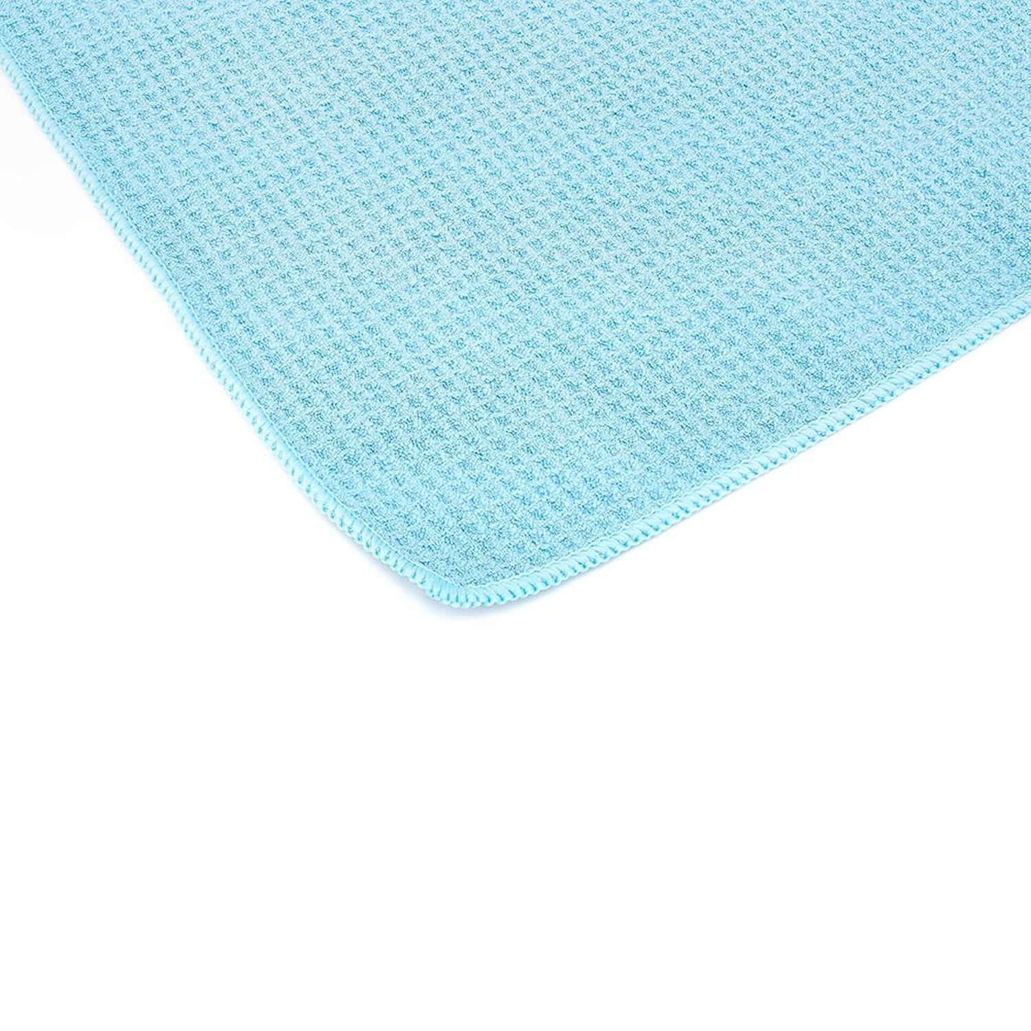 light blue waffle drying towel