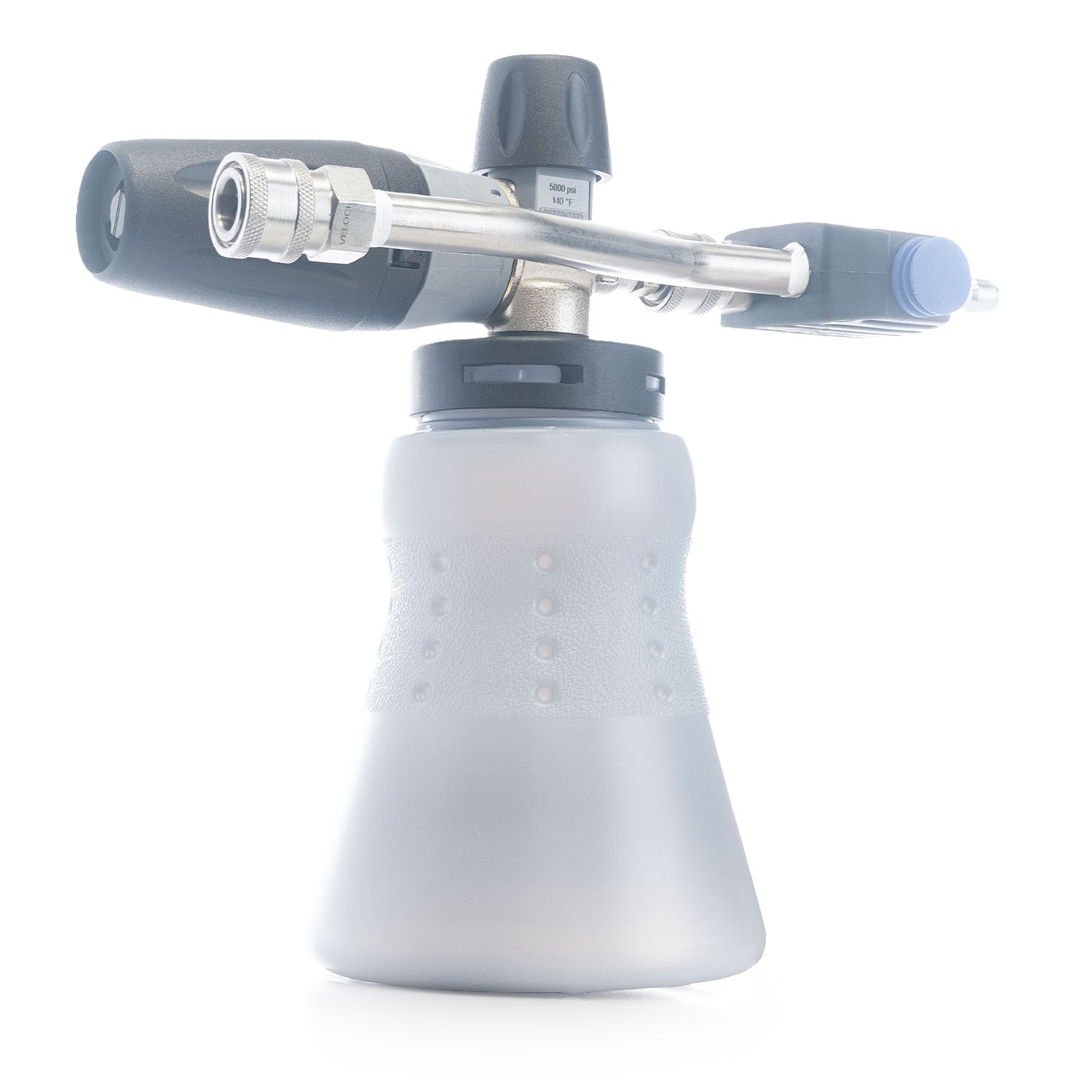 Foam cannon for car washing with a MTM Mezzo Valve on a white background