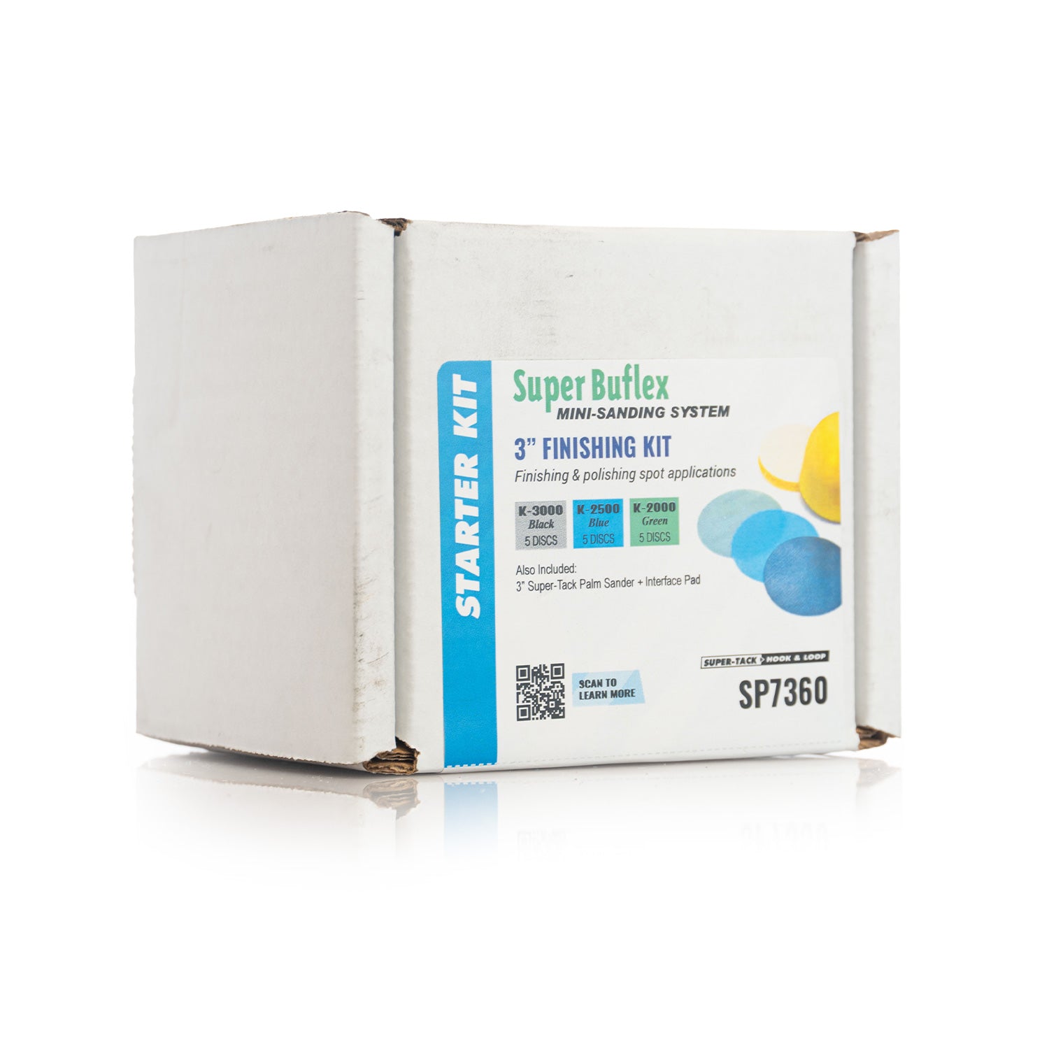 Super Buflex mini-sanding system starter kit packaging on a white background