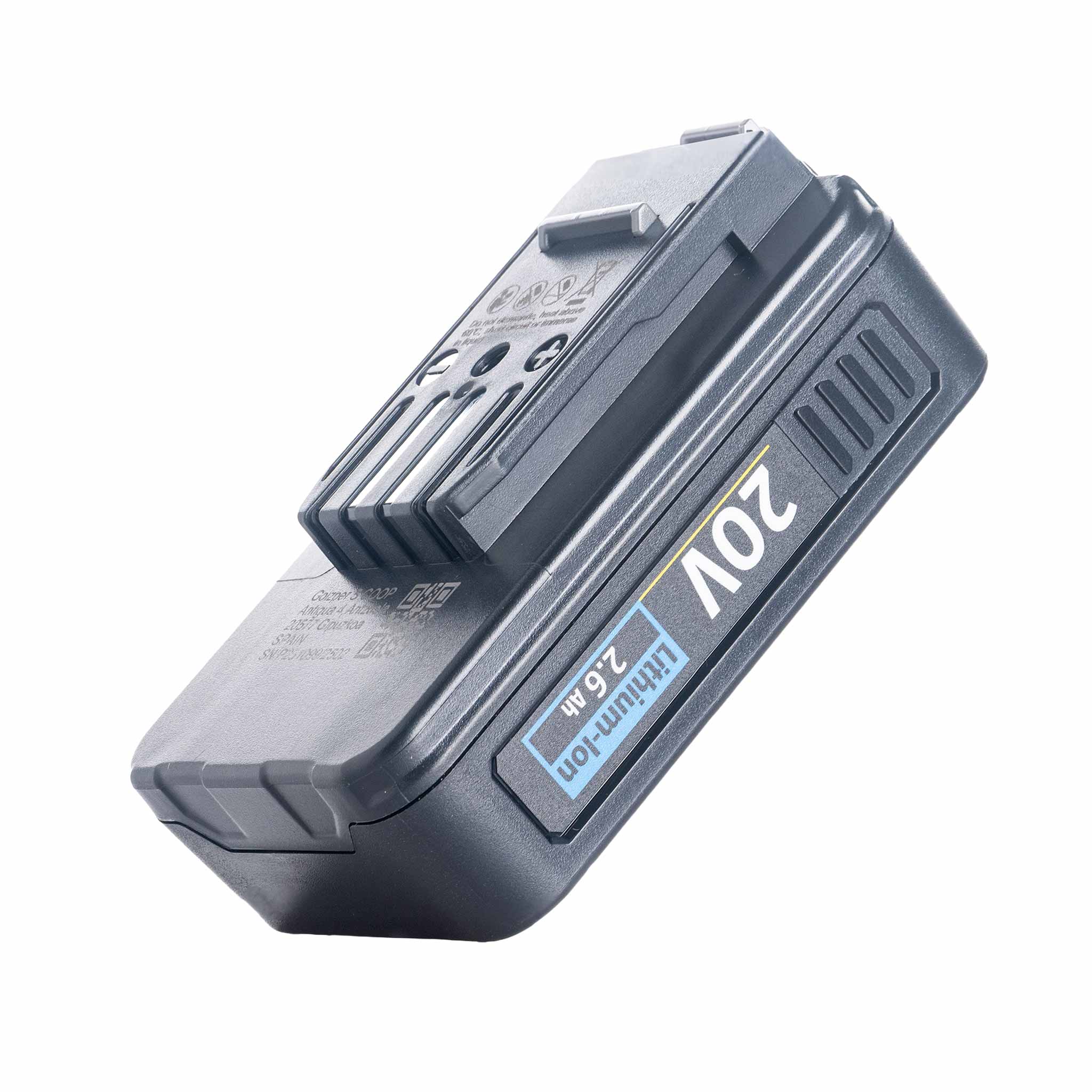 IK Battery pack with digital display on a white background