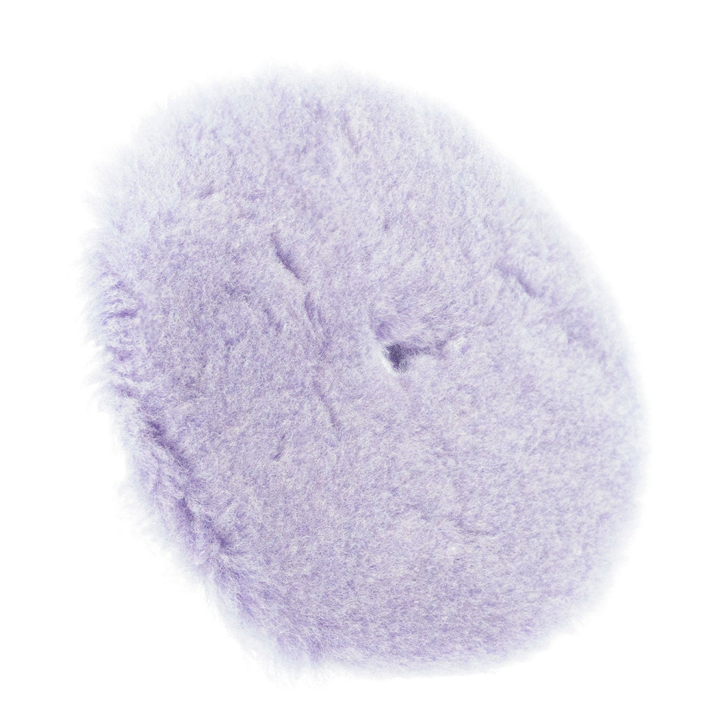 6 inch purple wool buffing pad  on a white background
