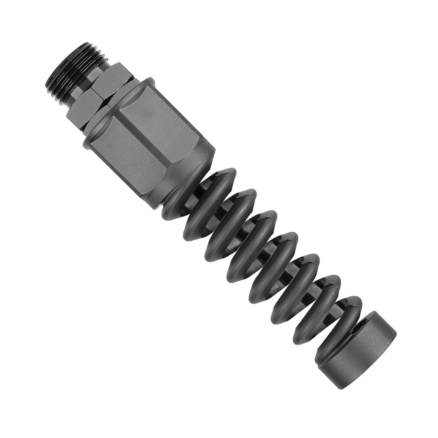 Flexzilla Male Water fitting with coiled spring on a white background