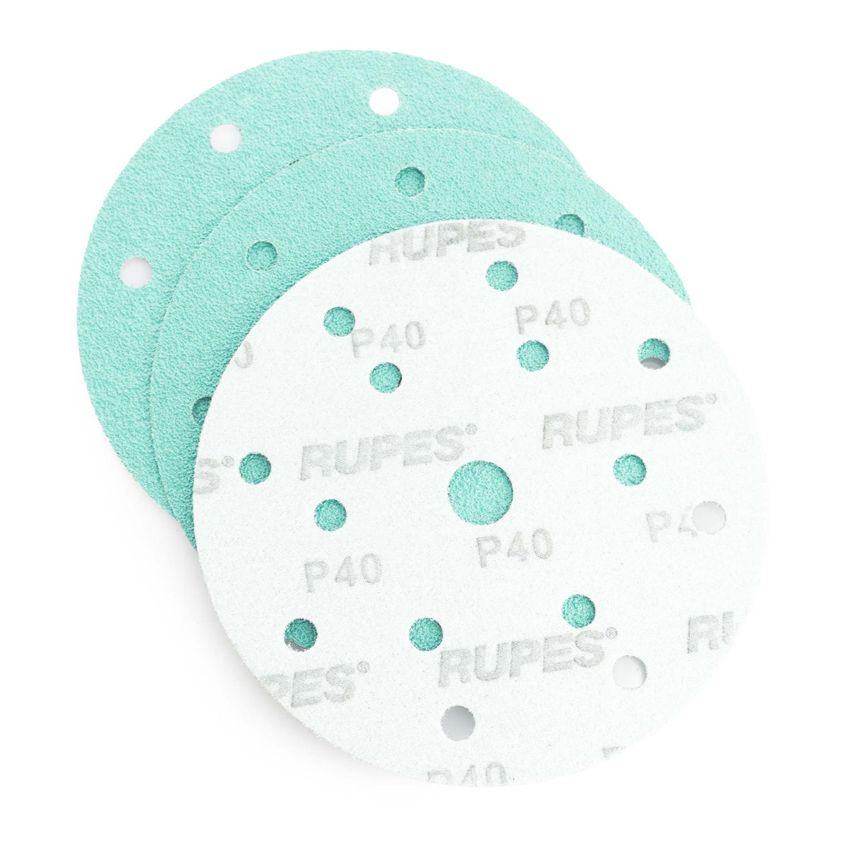 RUPES PROCUT P40 abrasive film discs 9.45FD040, 6 inch 15 hole green ceramic discs