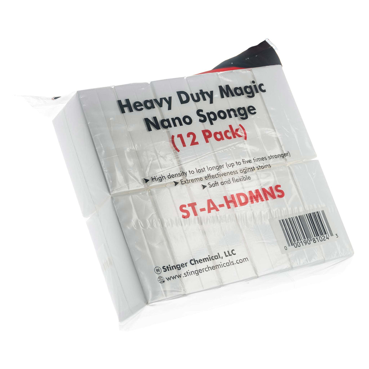 Stinger Chemical Heavy Duty Magic Nano Sponge 12-pack in its wrapped package, part ST-A-HDMNS