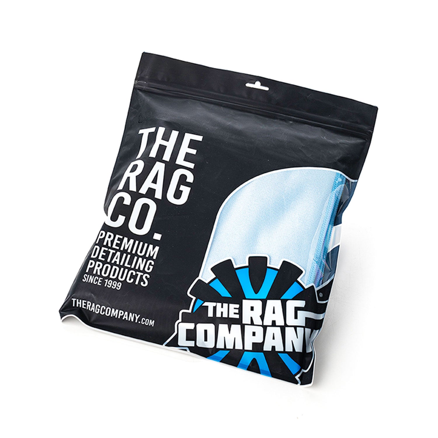 The Rag Co. packaging with a black background and blue accents.