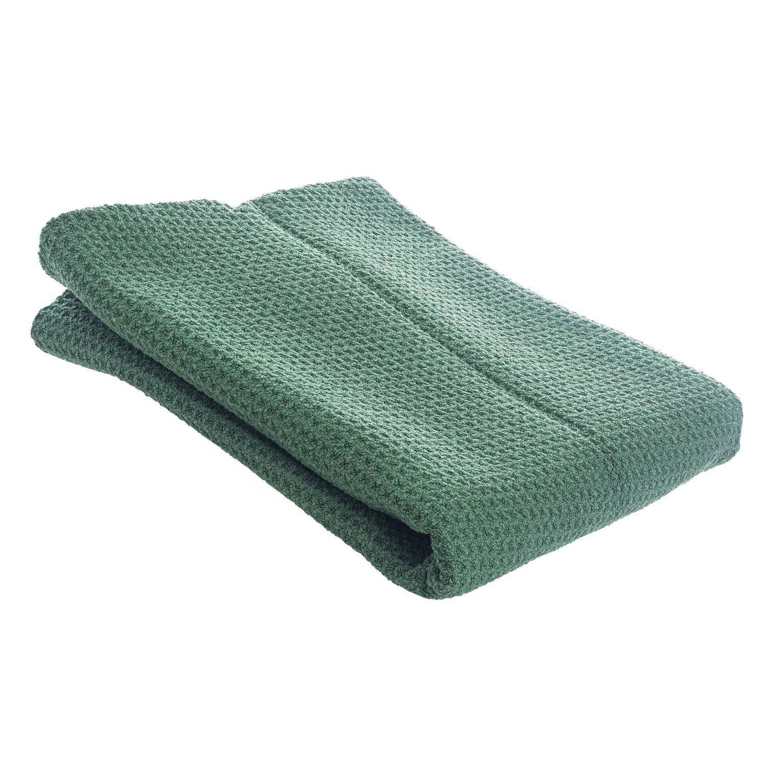 A63 Dark Green Waffle Drying Towel on a white background