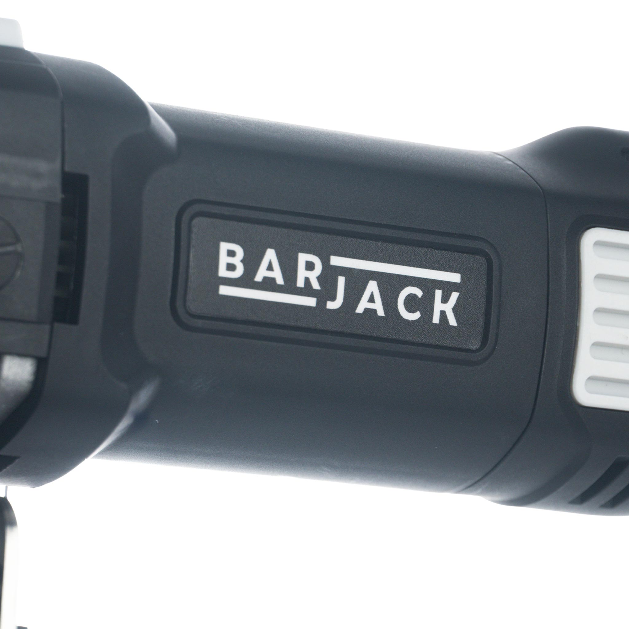 Barjack logo on a rotary polisher with a white background