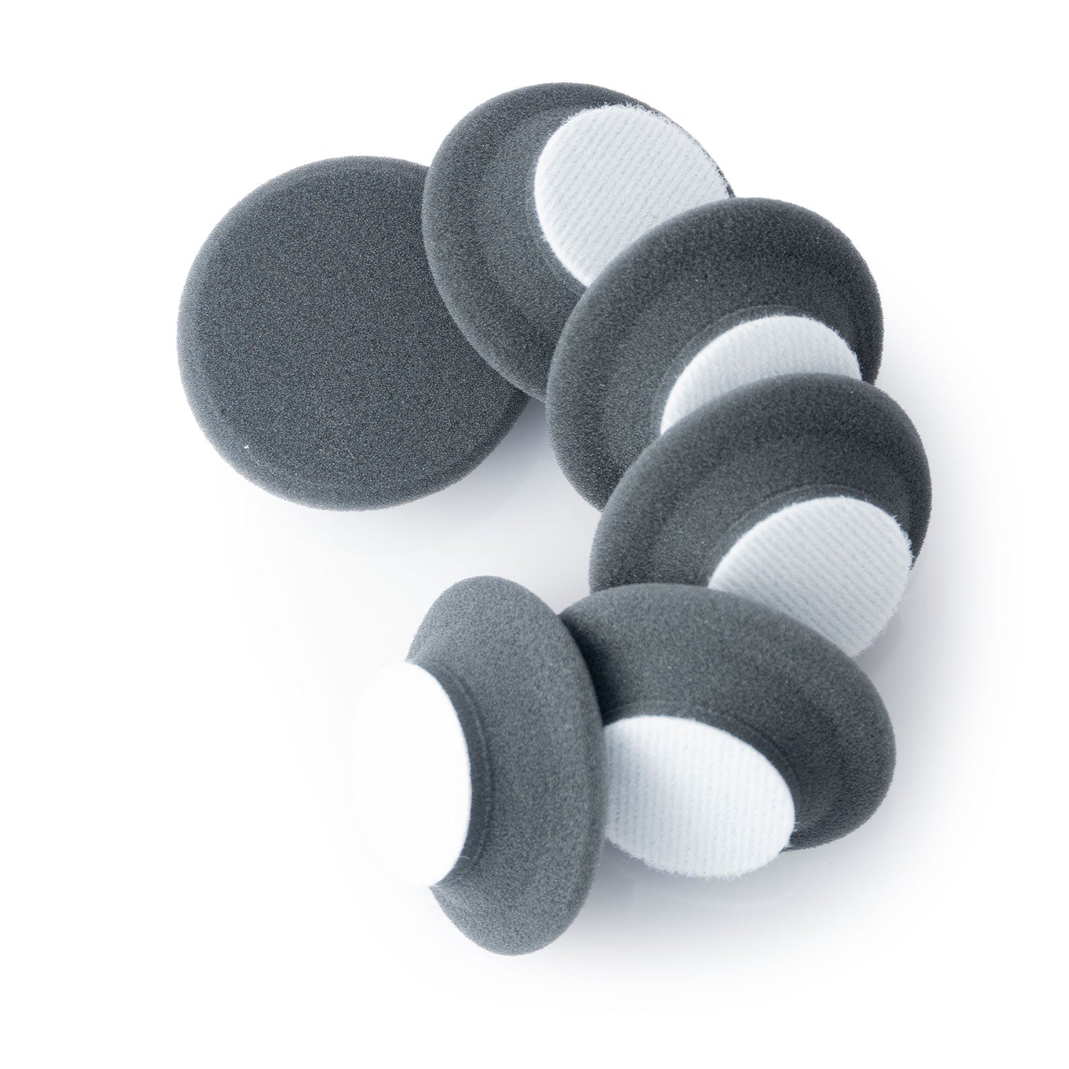 1 inch black buffing pads on a white background