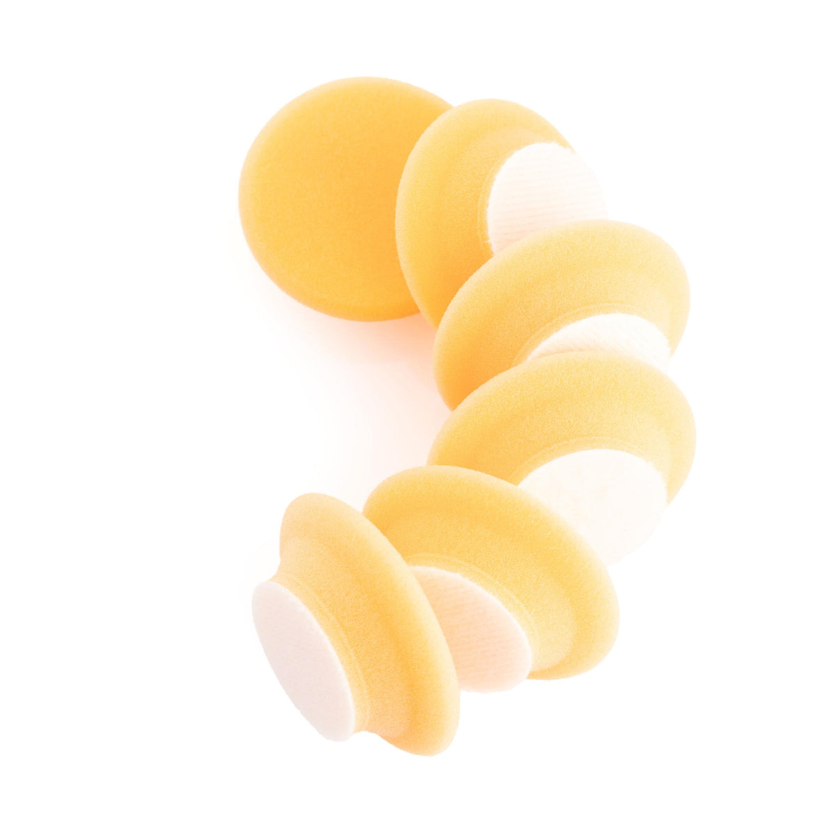 1 inch orange uro-tec buffing pads on a white background