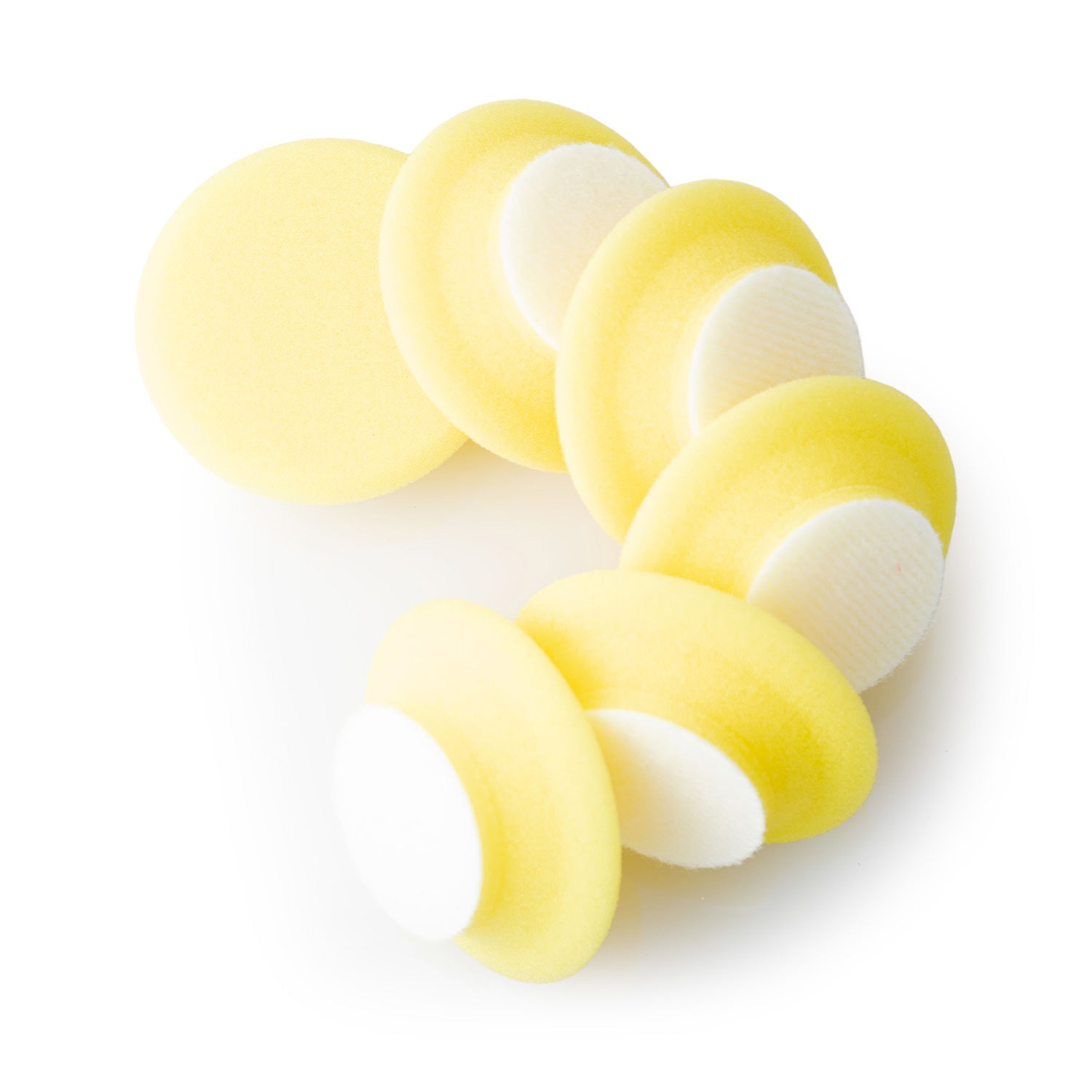 1 inch yellow pads on a white background