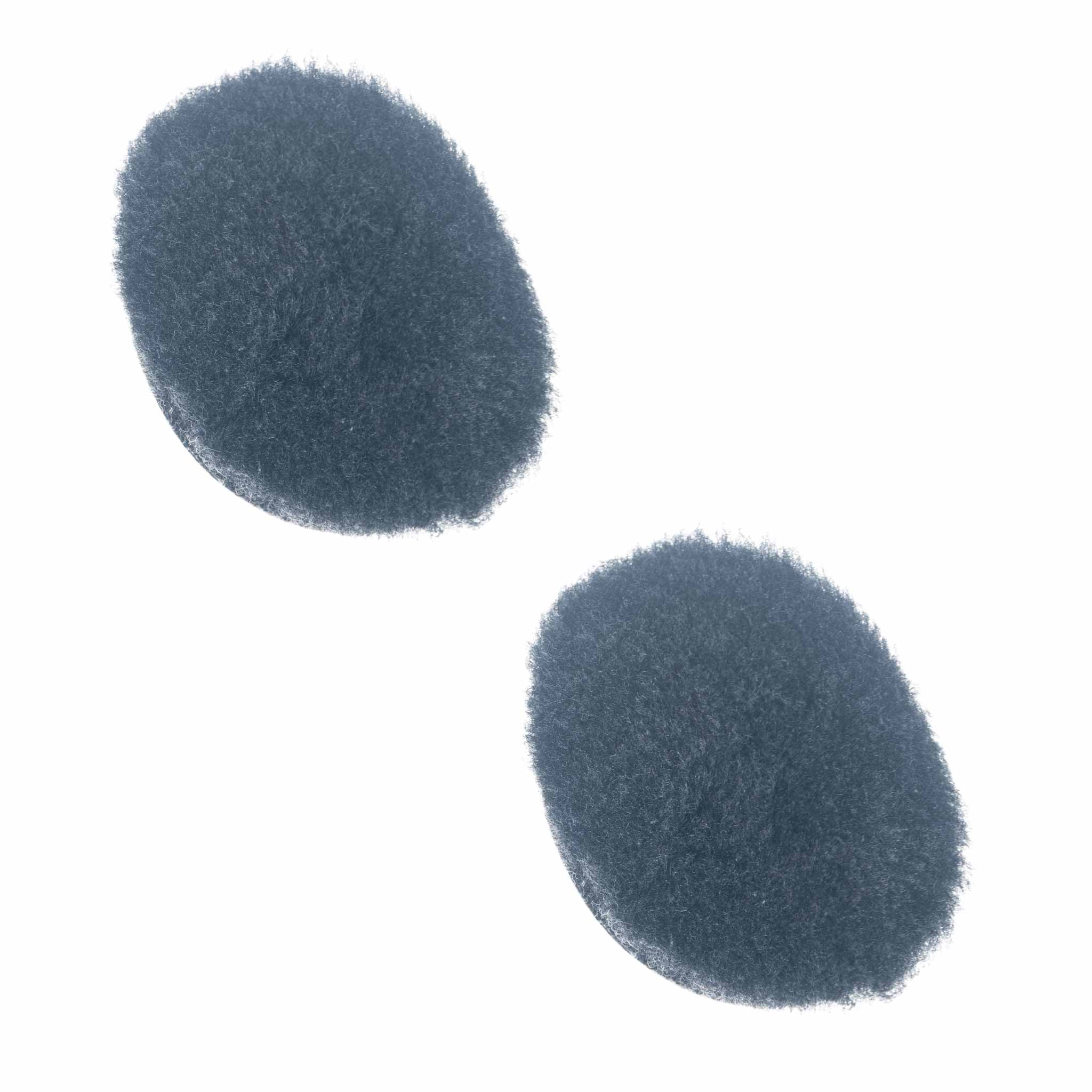 Round 3" grey wool pads on a white background
