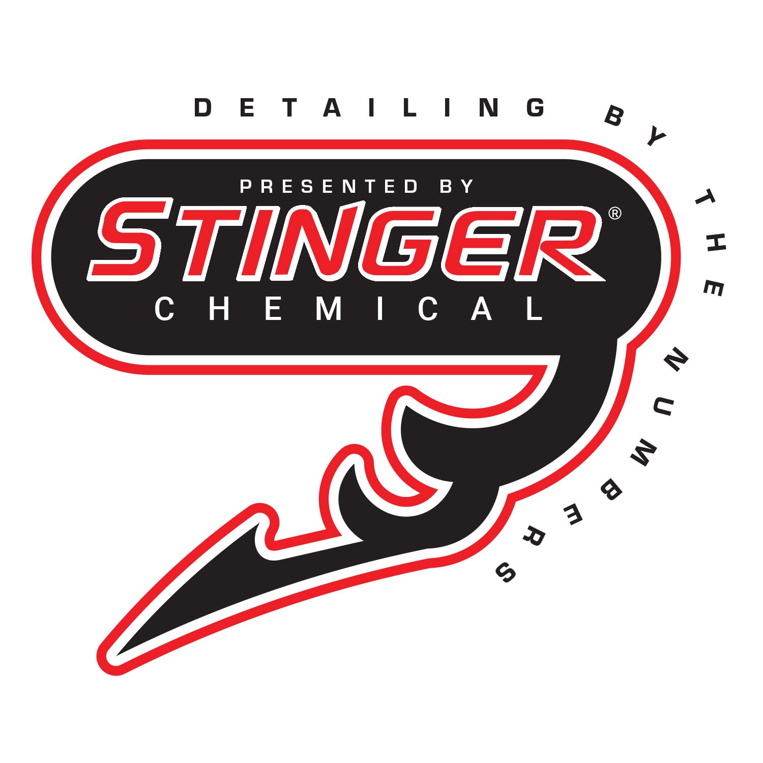 Stinger Chemical logo with a black and red design on a white background