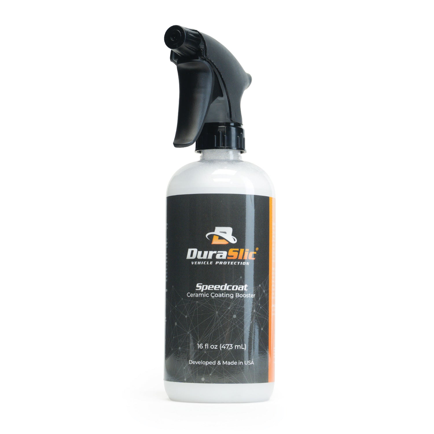DuraSlic SpeedCoat ceramic coating booster spray bottle on a white background