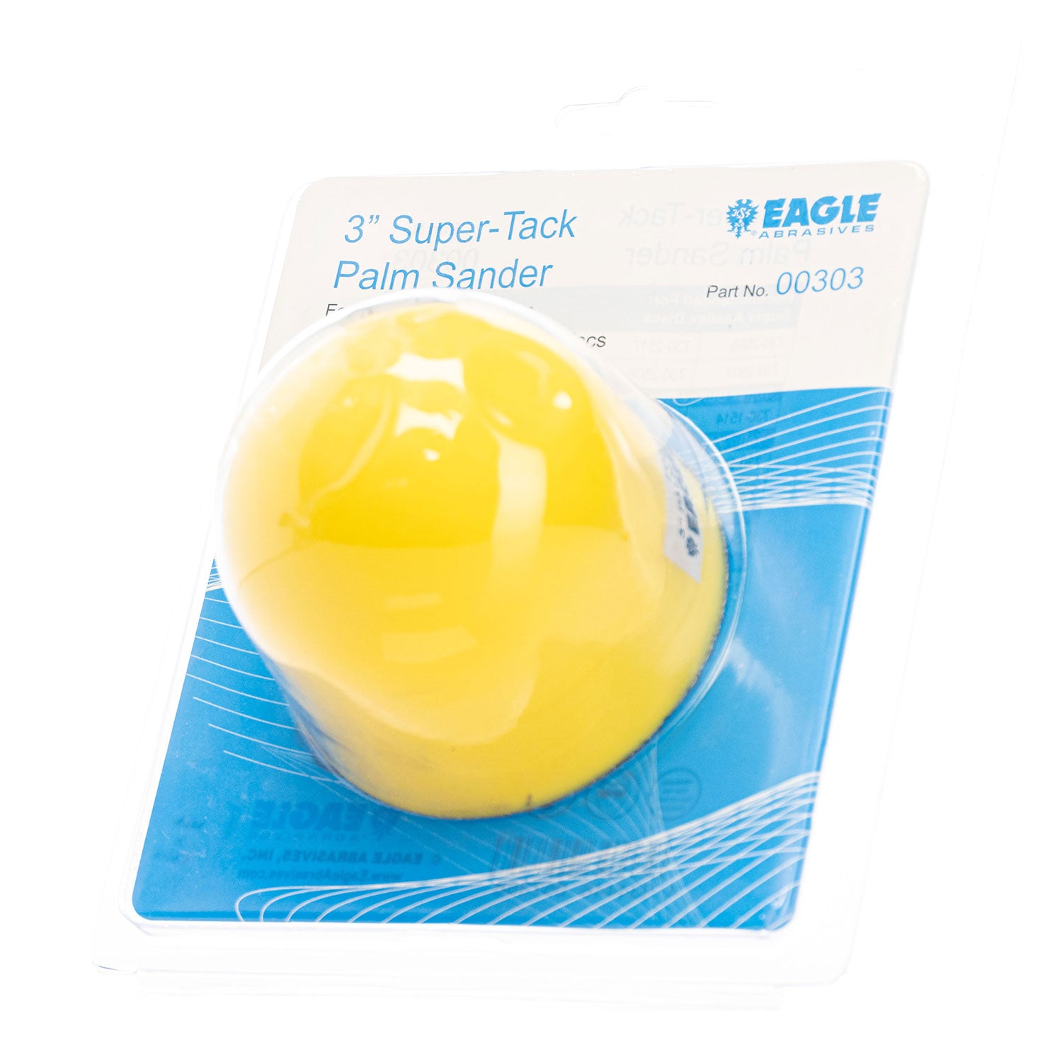 Yellow palm sander in packaging with 'Eagle' branding on a white background