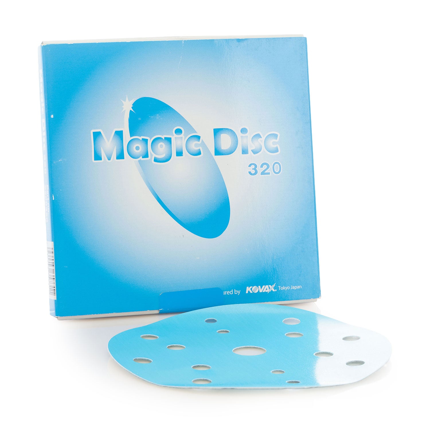 Blue 'Magic Disc 320' with packaging on a white background