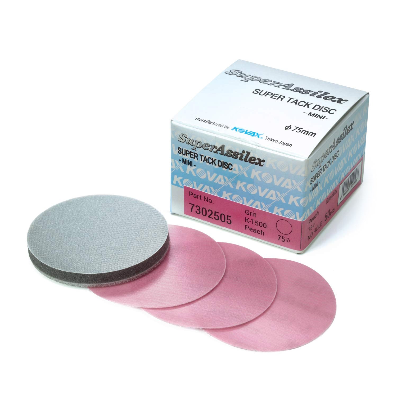 Pink K-1500 Super Assilex 3 inch super tack disc with packaging on a white background