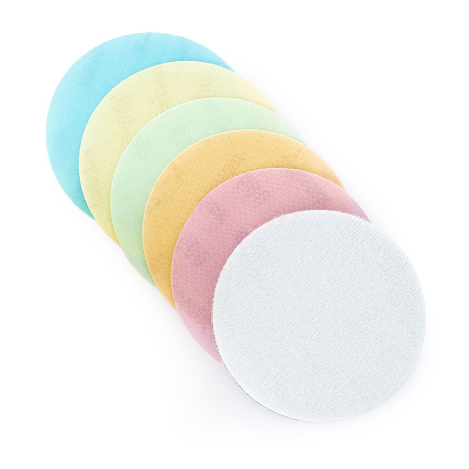 A collection of 3 inch super assilex discs on a white background