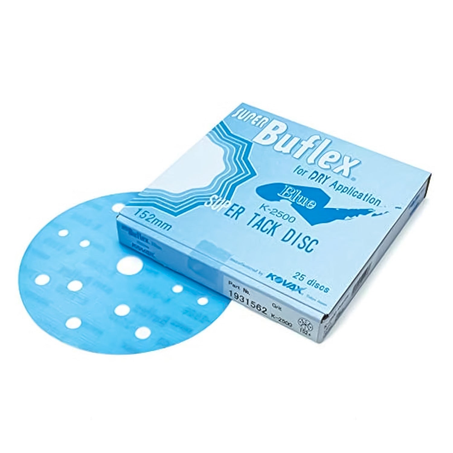K-2500 Blue Super Bufflex Super Tack Disc with packaging on a white background