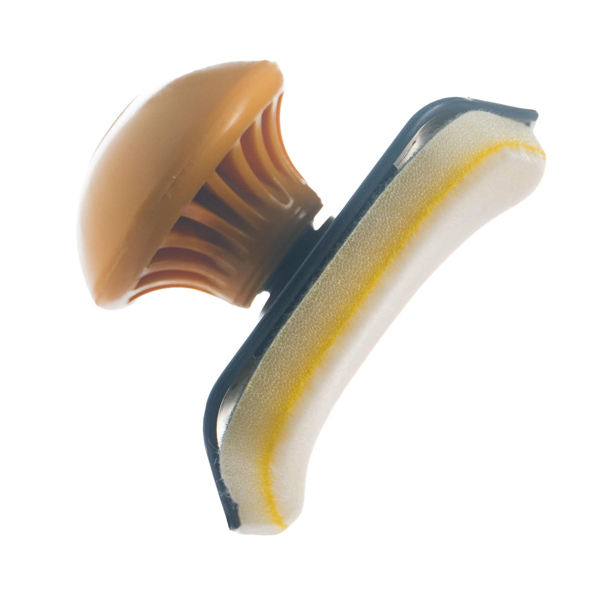 Hi-Tech 2250 tire dressing applicator side view showing the contoured foam pad and swivel knob