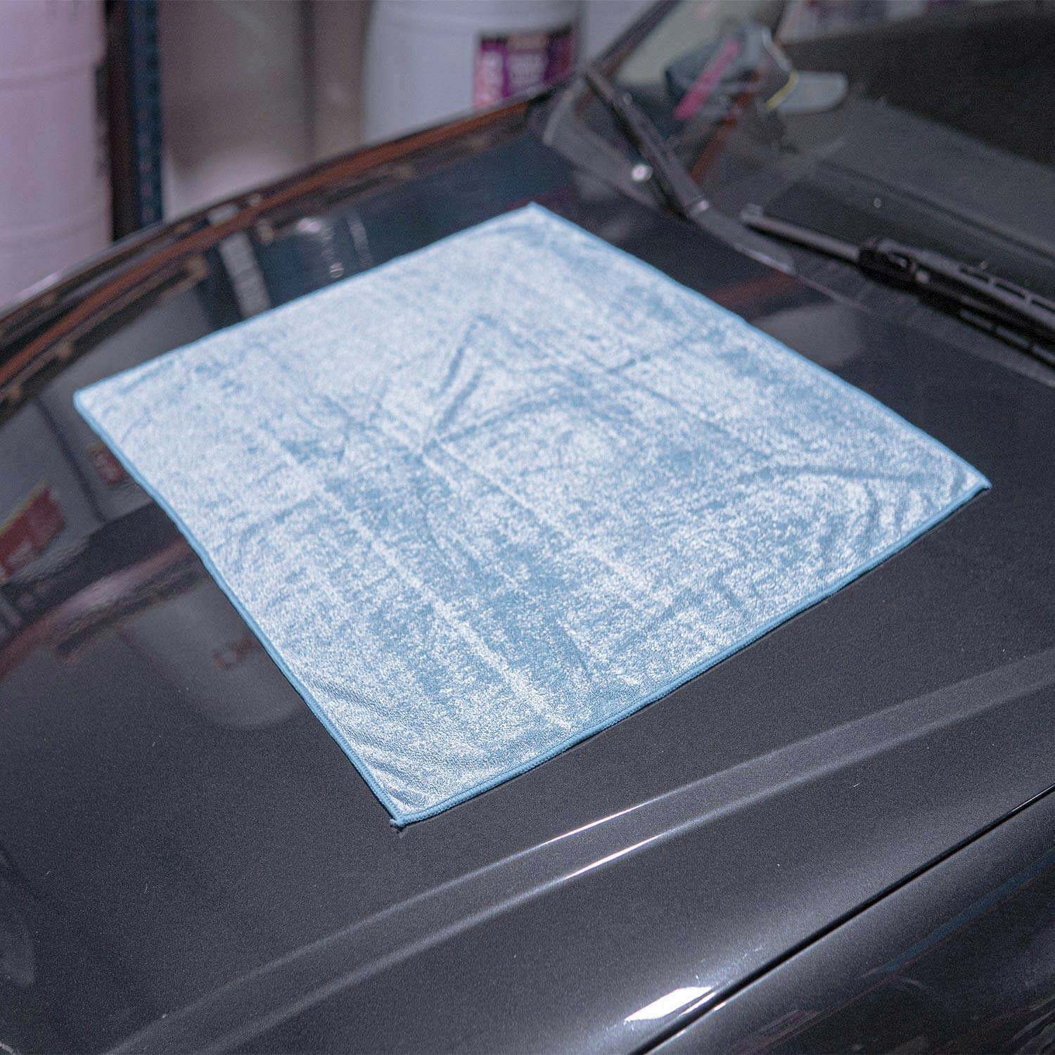 large microfiber towel on hood